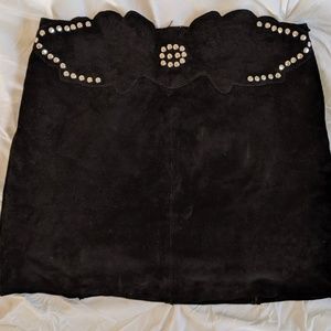 MAJE Goat Suede Jackport Skirt, euro 36